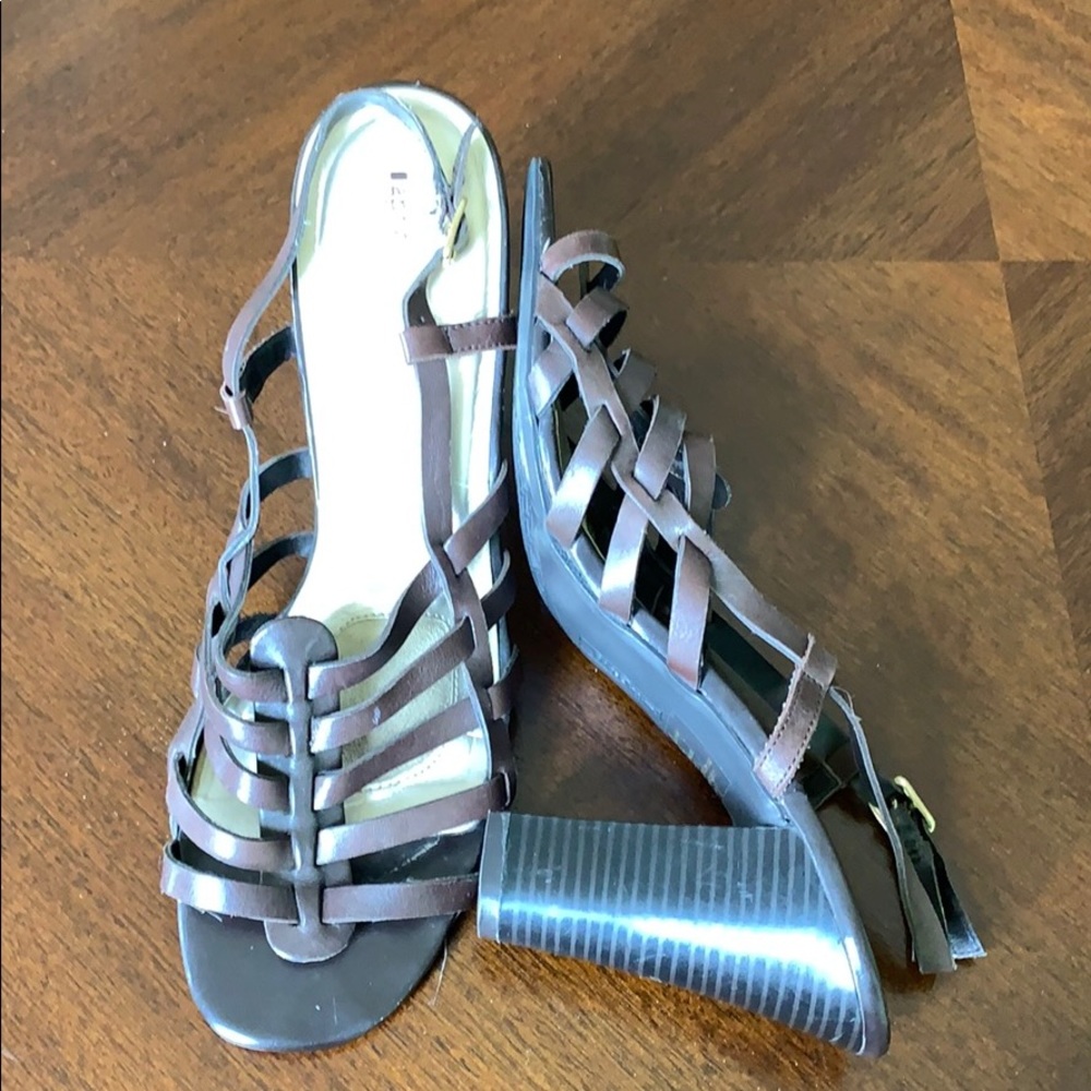 Brown Block Heel strappy  Sandee